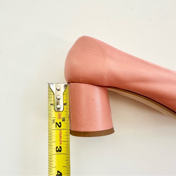 ZARA | BALLET SHOES GENUINE LEATHER ROUND TOE LOW PROFILE BLOCK KITTEN HEELS 38 - Picture 9 of 10